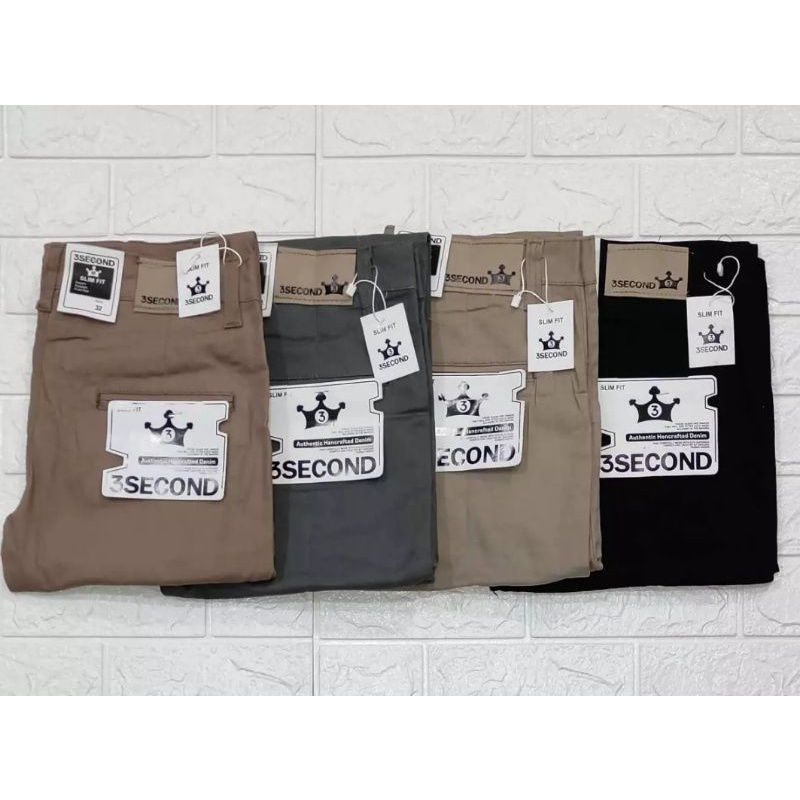 YANG LAGI TRENDING VIRAL 3SECOND - Celana Chino 3second High Quality Distro Premium / CELANA PANJANG