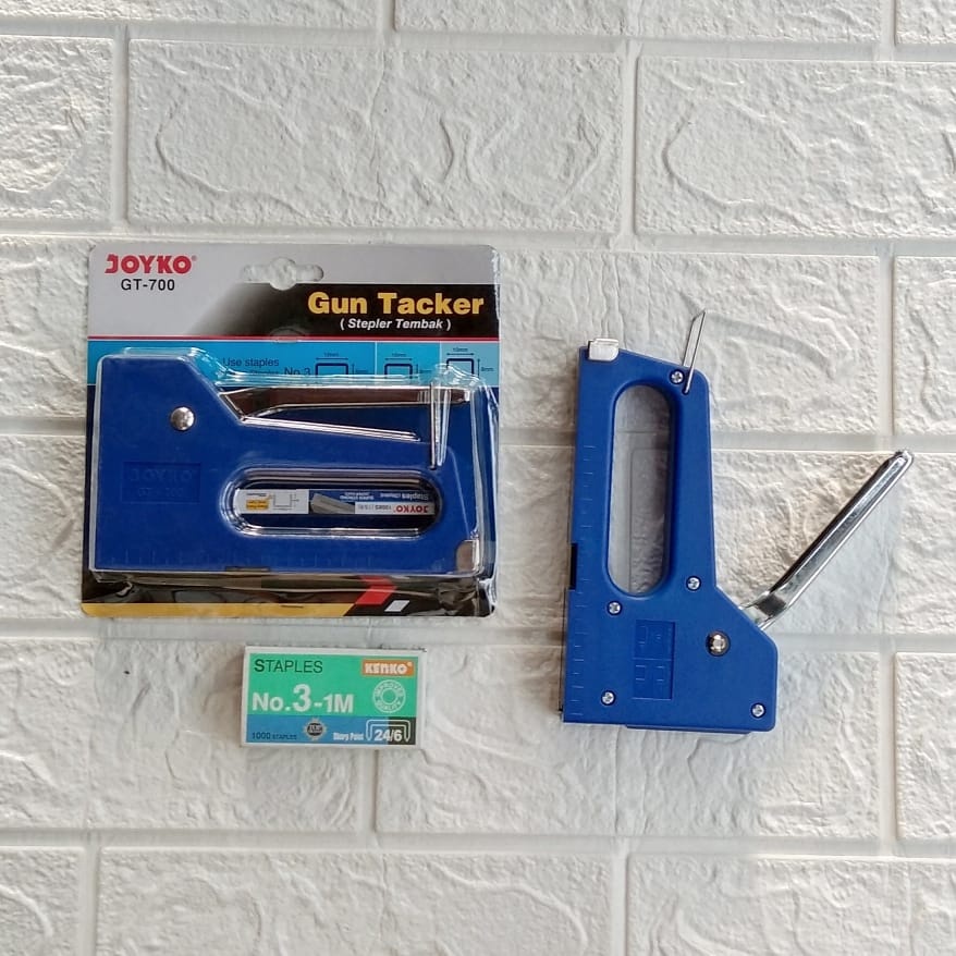 

Stapler / Staples Tembak Joyko Gun Tacker U/ Jok , Buku , Kayu , Triplek , Banner (ISI NO 3)