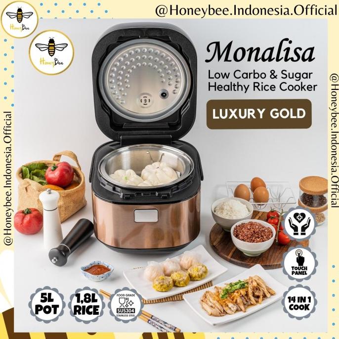 Honeybee Monalisa- Low Carbo & Sugar Digital Rice Cooker 5L/1.8L Nasi 31Rx6N68O8