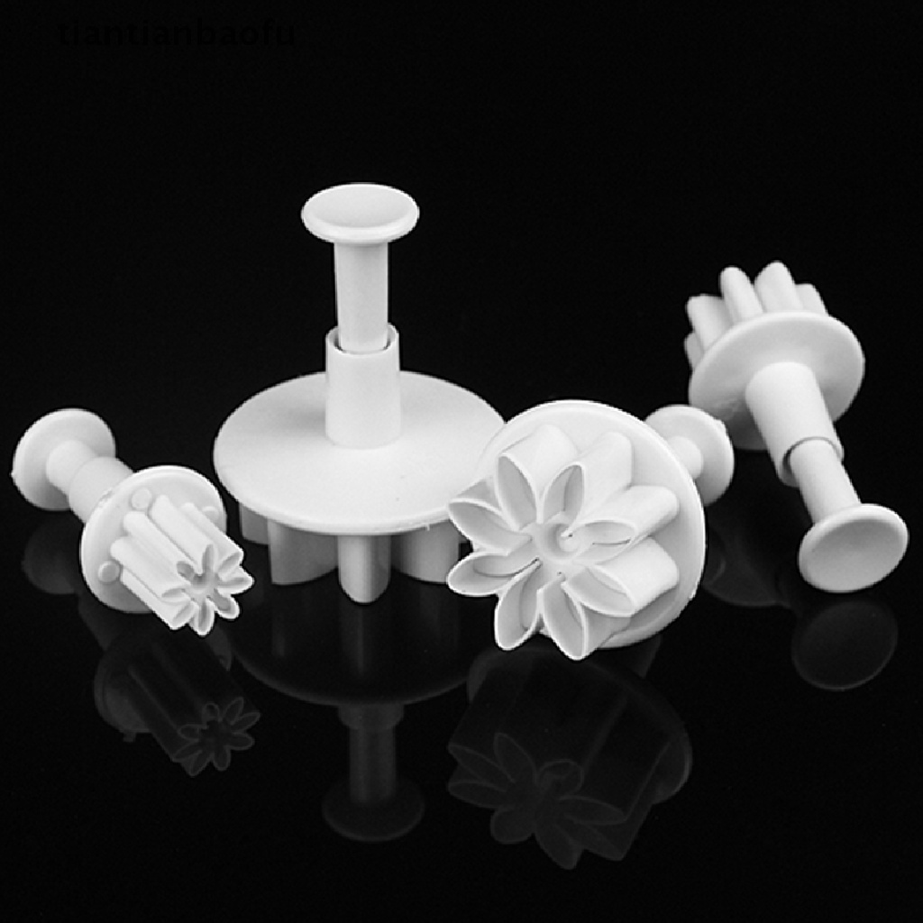 [tiantianbaofu] 4X Cake Fondant Sugarcraft Decor Cookie Mould Mold Plunger Daisy Flower Cutter Boutique