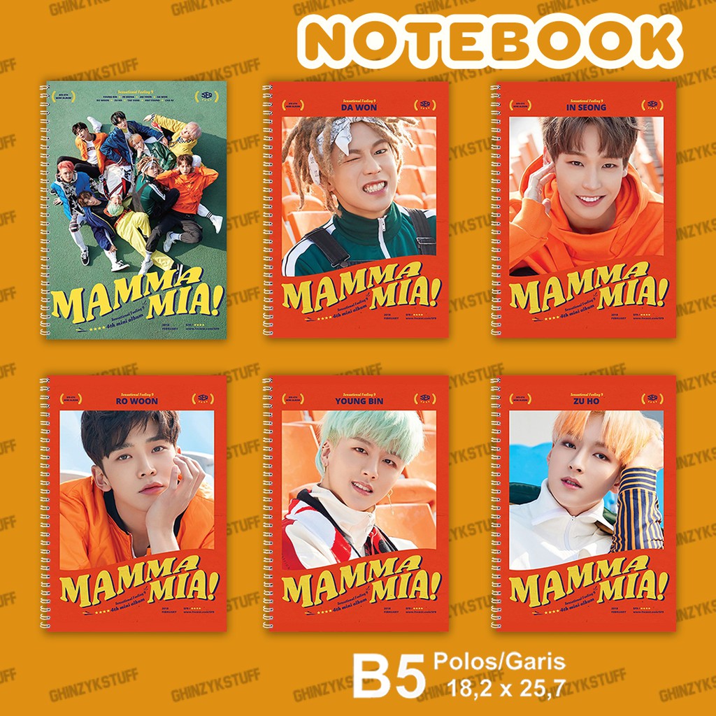 

Notebook KPOP Ukuran B5 18,2 x 25,7 cm SF9 Mamma Mia