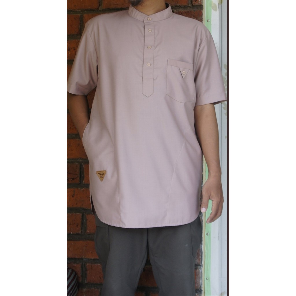 Kurta pakistan pria lengan pendek / Gamis pakistan fashion muslim size M-XXL bahan toyobo