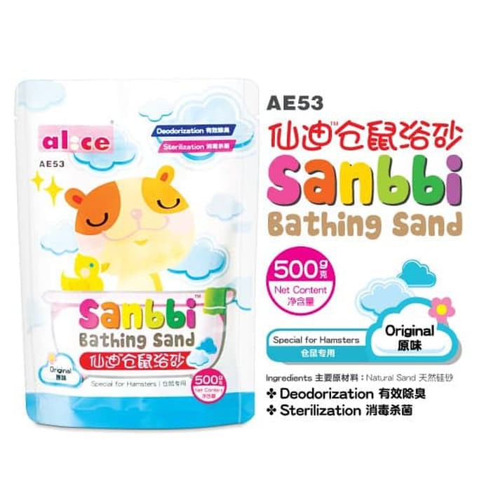 Pasir Mandi Hamster Alice Sanbbi Bathing Sand 500gr - Pasir Wangi Hamster