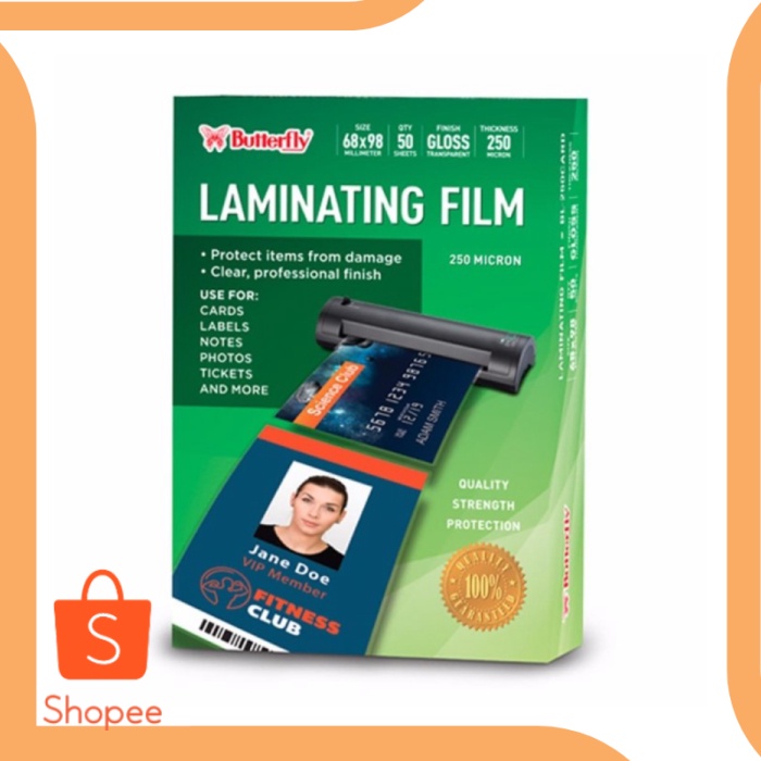 

Plastik Laminating KTP 250 Micron Laminating Film Isi 50 Lembar per