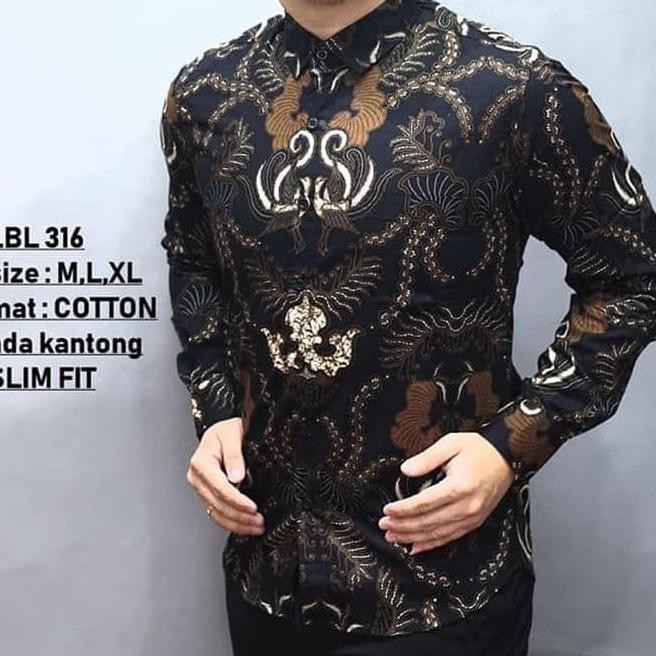 9K1I Kemeja Batik Pria Slim Fit / Baju Batik Pria Slim Fit Lbl316 3Ow5