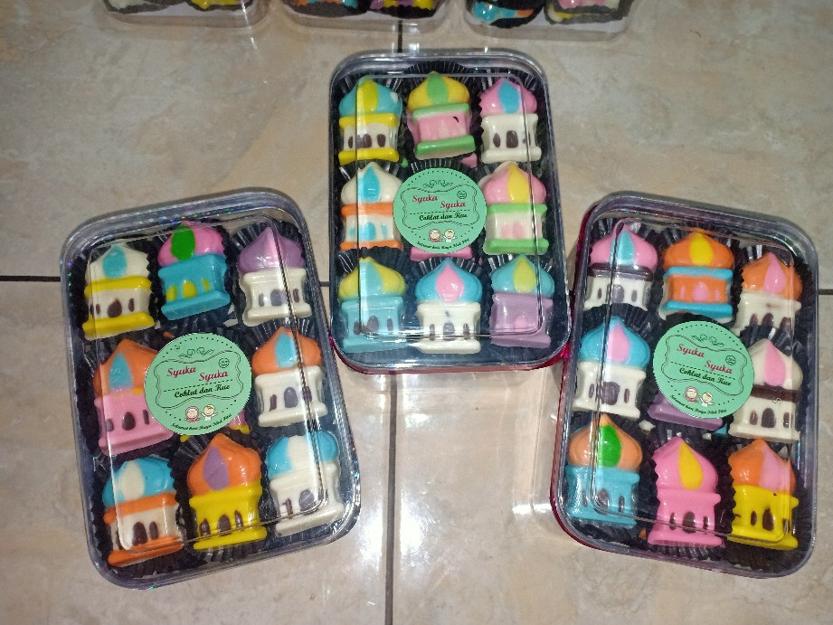 Mk-0159 Cetakan Coklat Cetakan Mika Idul Fitri Kubah Masjid