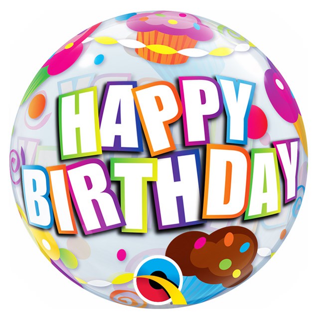 

QUALATEX DECO BUBBLE 22 INCH BIRTHDAY COLORFUL CUPCAKES