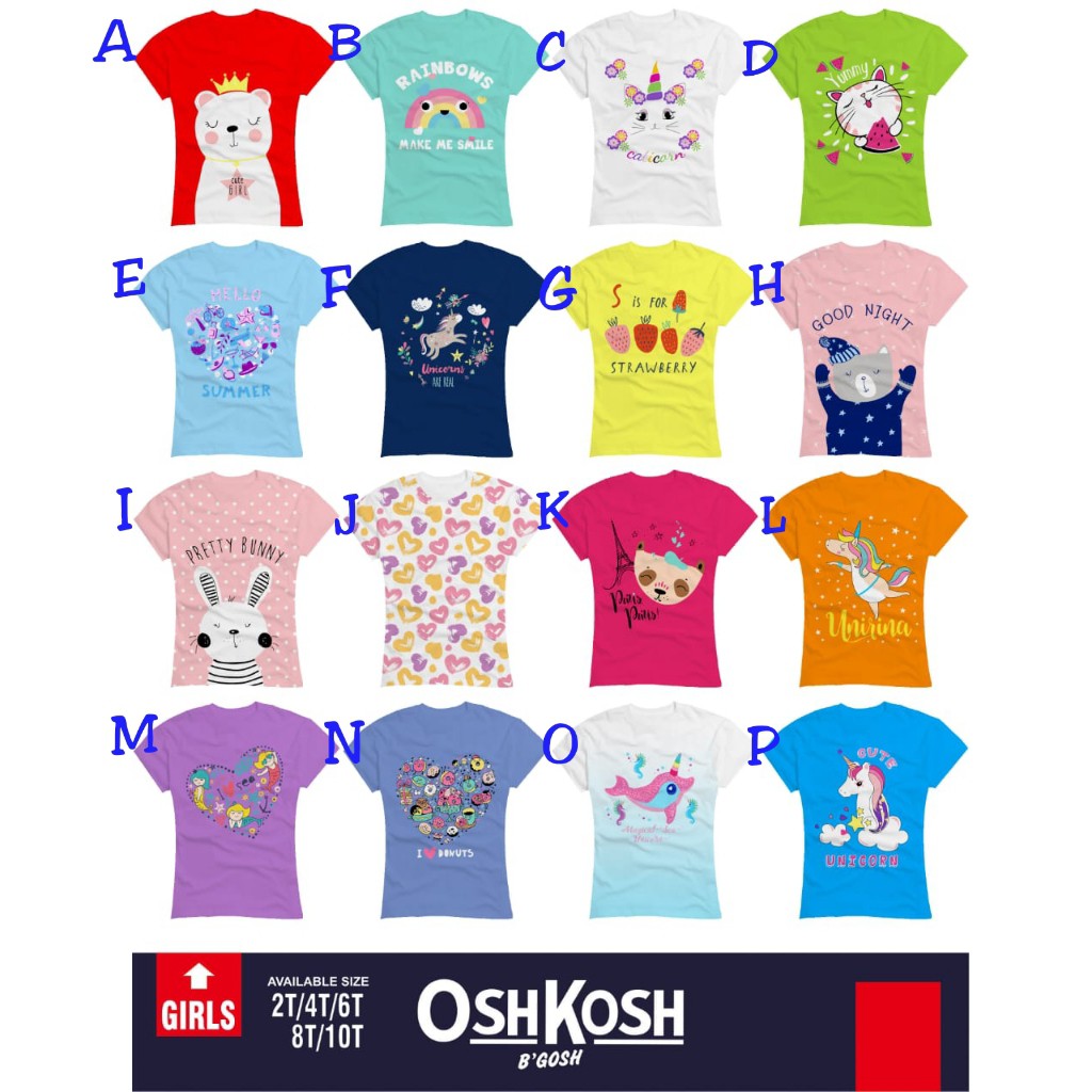  Kaos  anak  oshkosh size 2 4 6 8 10 baju anak  branded  kaos  