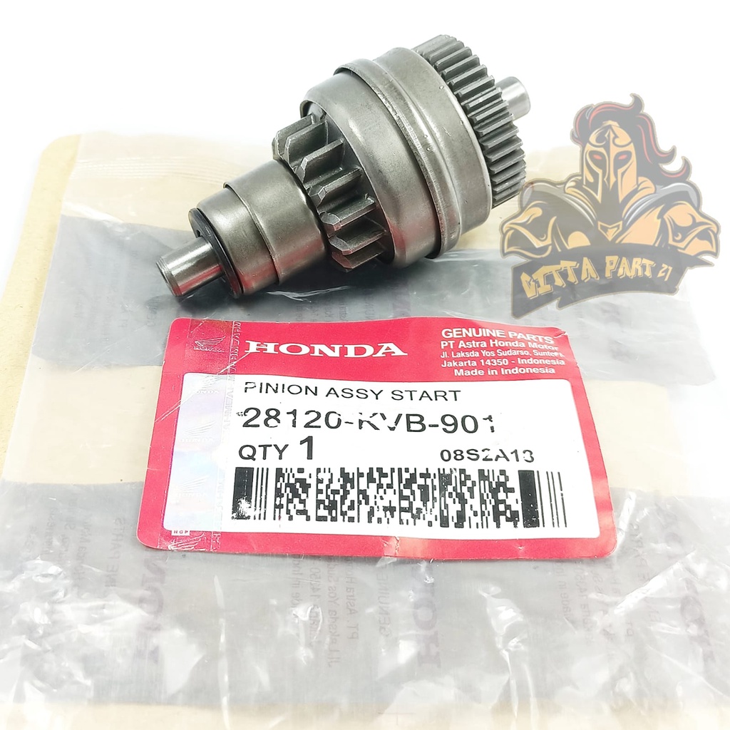 PINION ASSY STARTER HONDA KVB GRANAT GIGI KUALITAS ASLI ORIGINAL HONDA AHM PRESISI BERFUNGSI DENGAN BAIK AWET DAN DIJAMIN MANTAP / PINION STATER BEAT / PINION STATER SCOOPY / PINION STATER SPACY / PINION STATER VARIO / GRANAT GEAR PINION ASSY STARTER GEAR