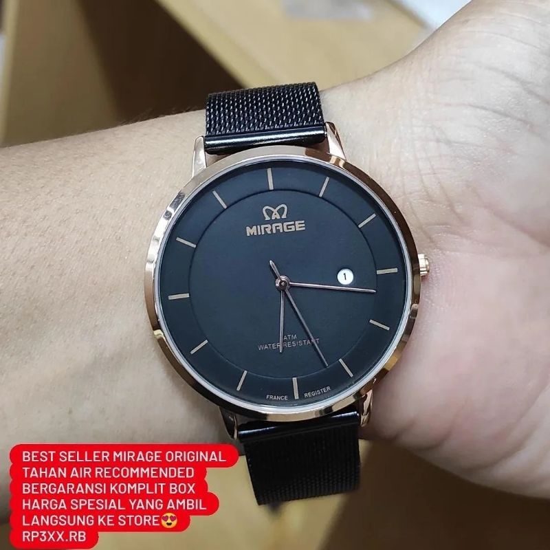 jam tangan mirage pria rantai pasir Original