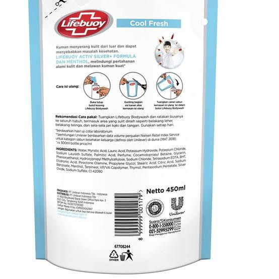 ✪ Lifebuoy Sabun Cair Cool Fresh Refill 450 ml Twin Pack ➼