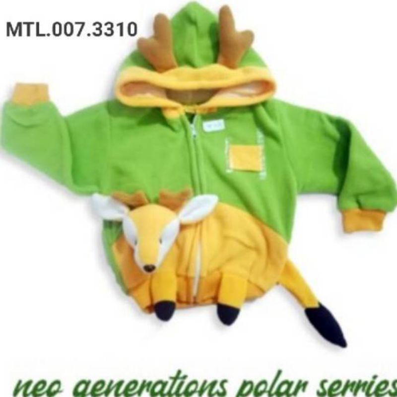 Jaket anak balita karakter superhero dan binatang topi 3 dimensi lucu