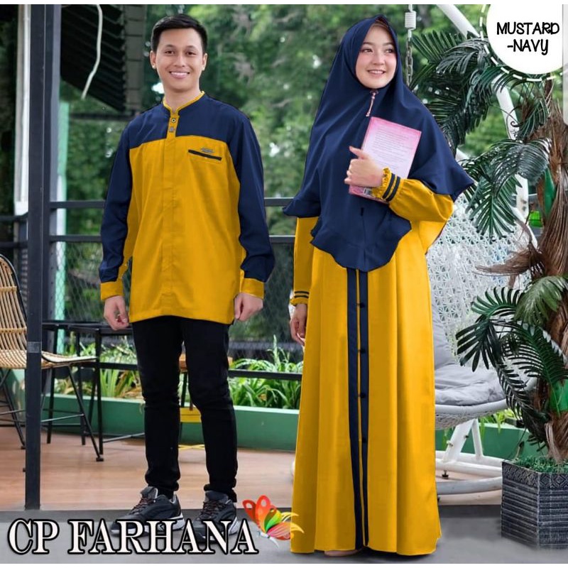 CP FARHANA COUPLE, PASANGAN, MOSCREPE PREMIUM, GAMIS, HIJAB, MUSLIM