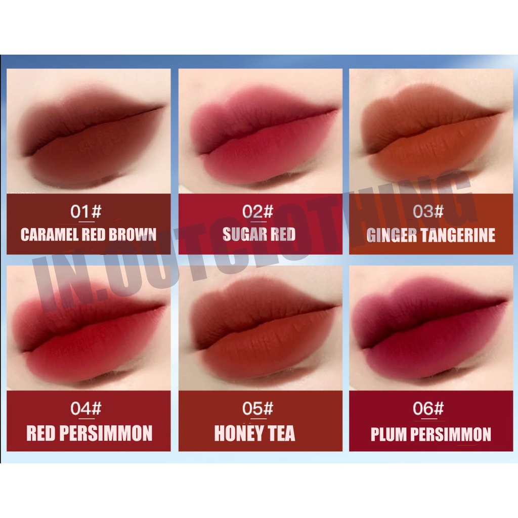 REVERIE DIARY Lipstick Velvet Blue Lip Glaze Lipstik 6 warna