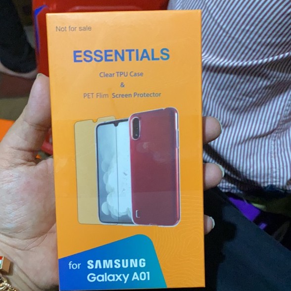 Soft case Samsung A01 anti crack temperglass A01