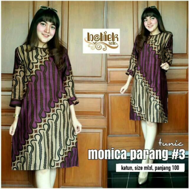 Tunik Monica Parang Warna #3 SGH 163 Batik Kantor Seragam Pesta Midi Muslim Kantor Sogan Batik