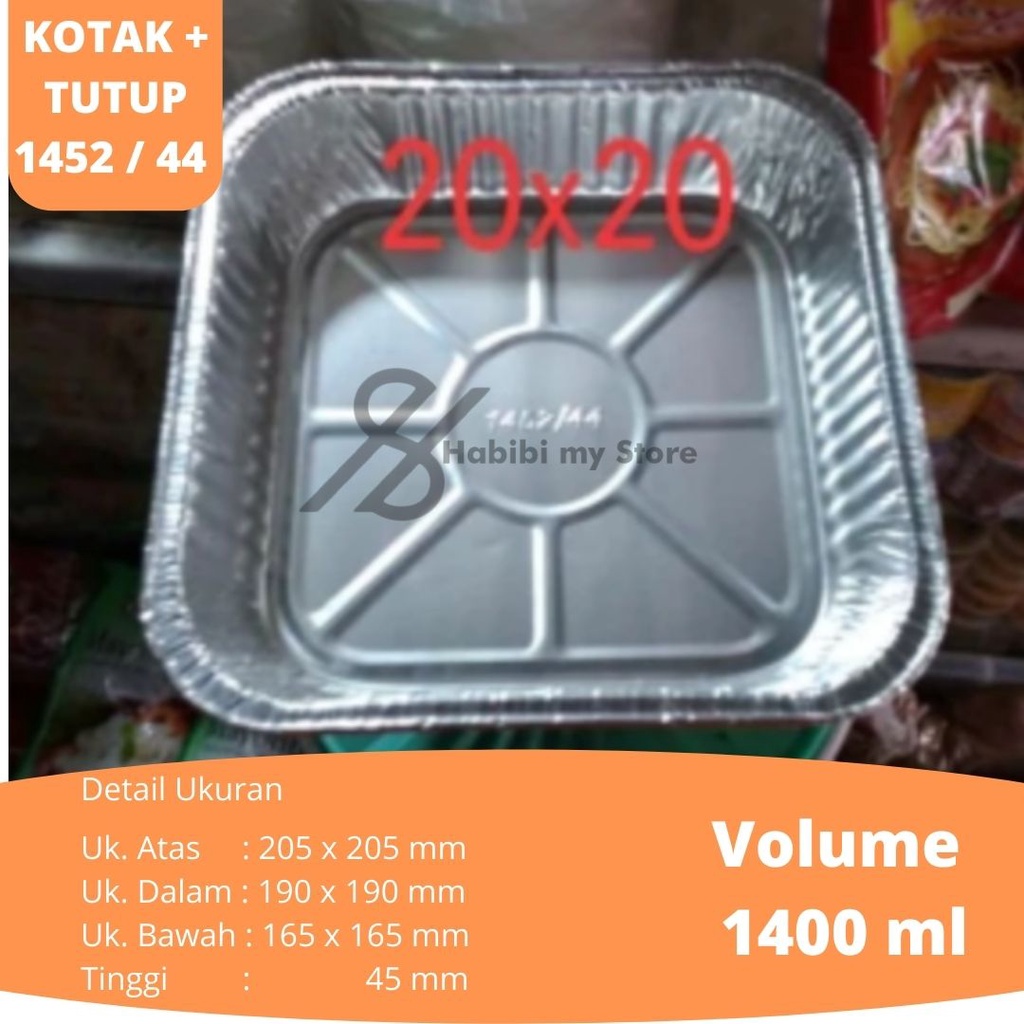 Jual Aluminium Foil Cup OX1400 (Kode 1452/44) + Tutup (Premium Lebih