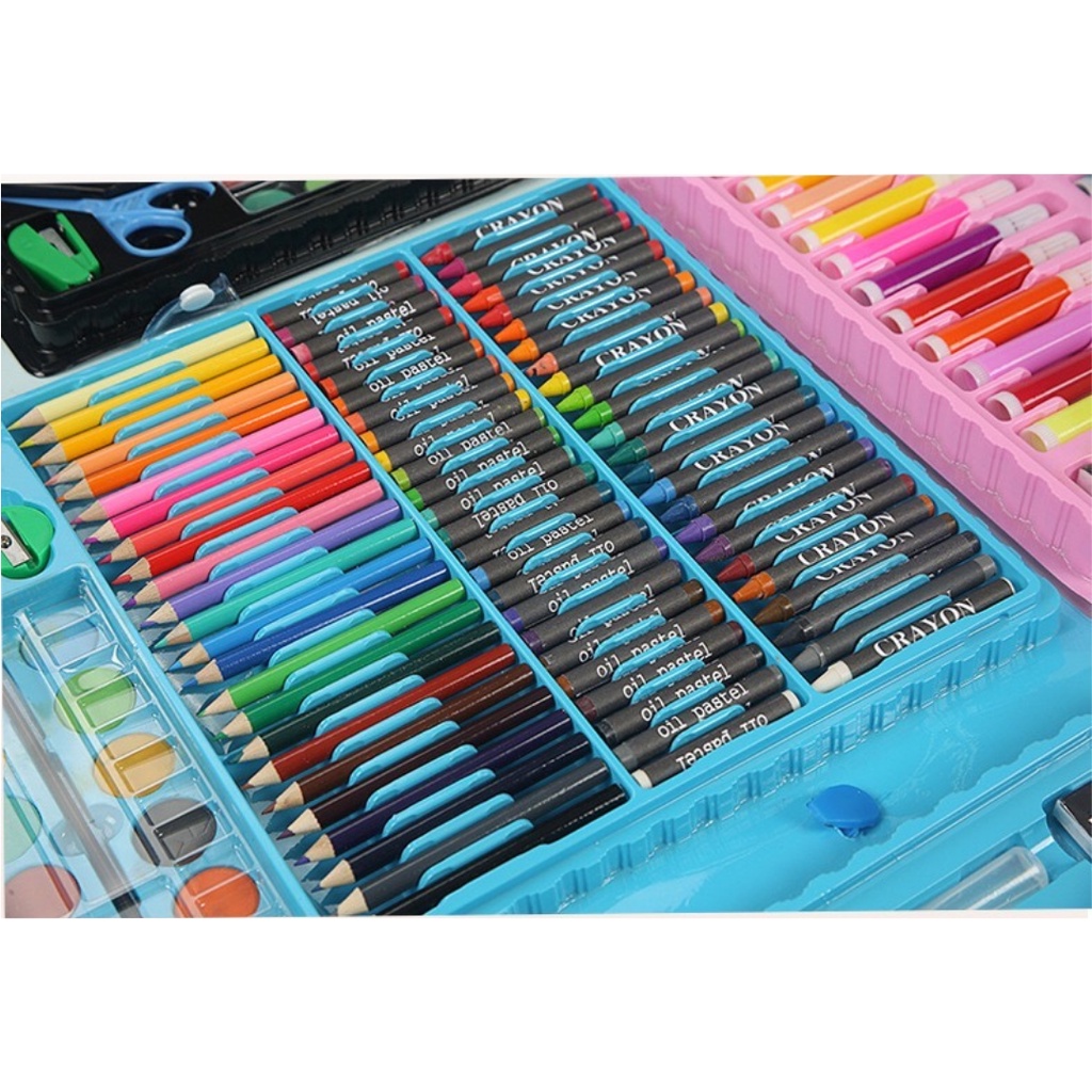 Alat Lukis Set Lengkap Krayon Pensil Warna 150PCS Crayon Set Menggambar Mewarnai Melukis Anak