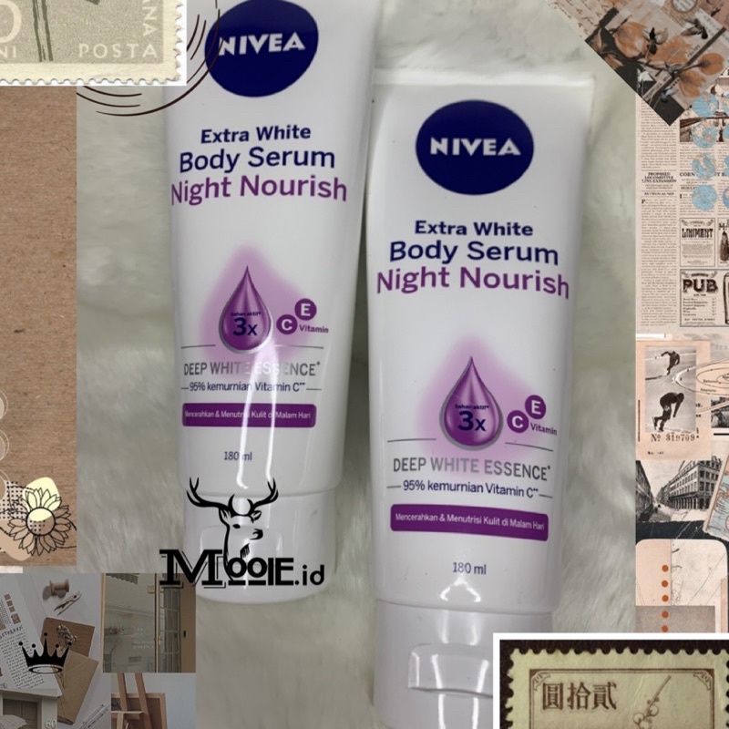 MOOIE.ID - Nivea Extra Night Nourish 180 ml / Body Serum / Body Lotion / Lotion Malam / Handbody Mal