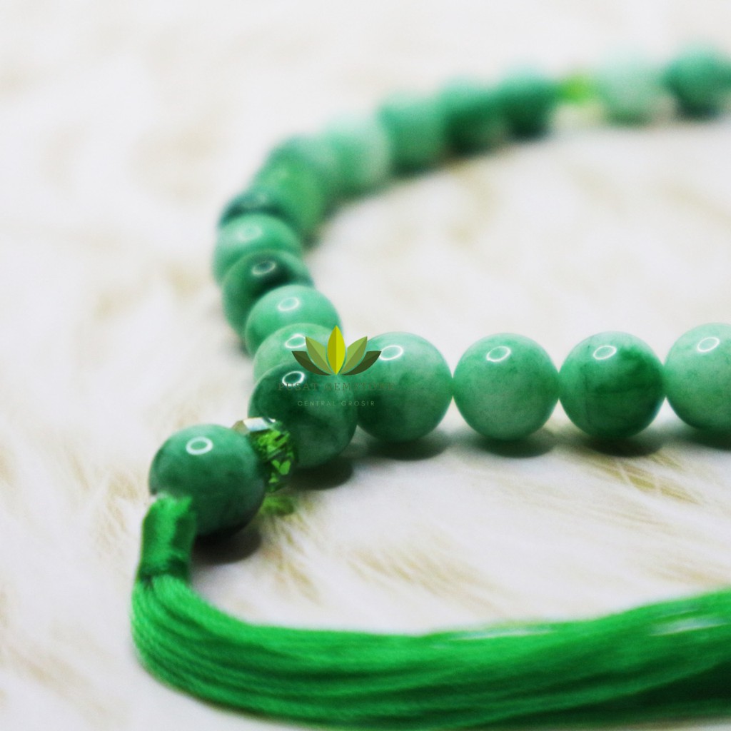 Tasbih Giok Burma 33 Butir 8 mm