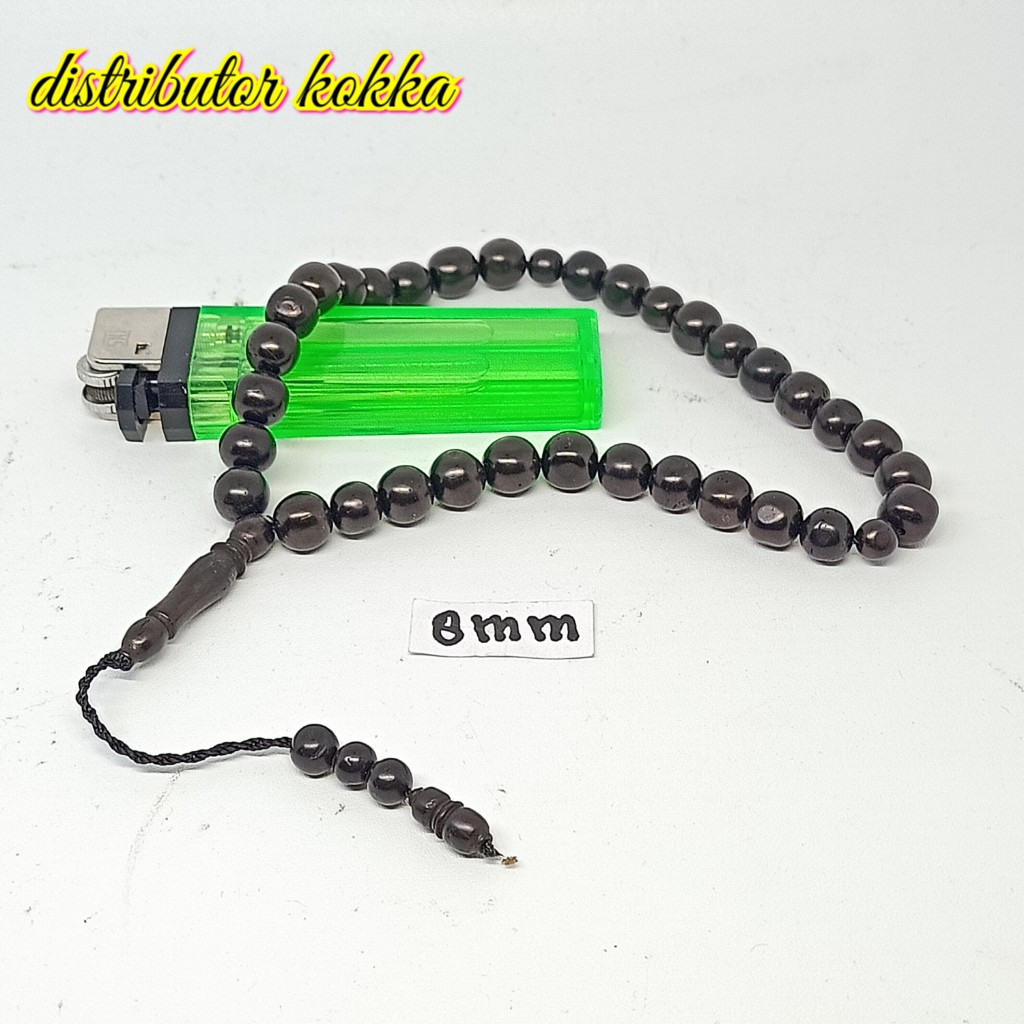 ( SUPER MURAH ) Tasbih Kokka kaukah 33 bulat hitam  8 mm