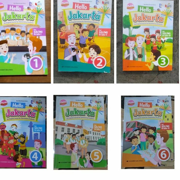 Terbagus.. Buku Bekas /Baru Hello Jakarta Erlangga SD Kelas 1 2 3 4 5 dan 6 Kurtilas Revisi