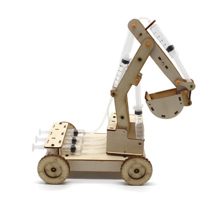 DIY Rakit Crane Alat Peraga Fisika Tekanan Hidrolik Hydraulic Aktivitas Anak Kayu Kreatif 3D Puzzle