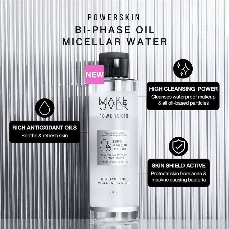 MAKE OVER POWERSKIN BI-PHASE OIL MICELLAR WATER 200 ML