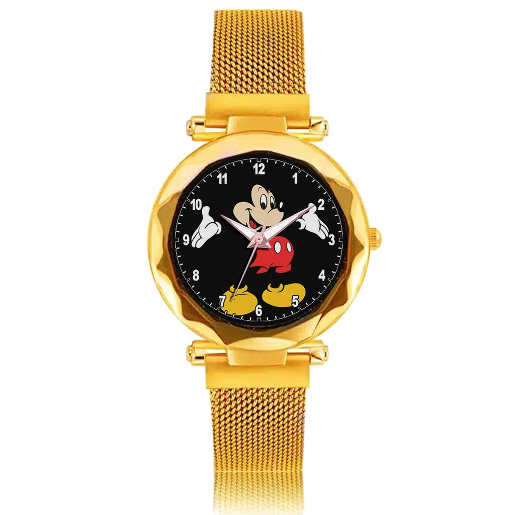 Jam Tangan Wanita Custom - MICKEY MOUSE Free Box &amp; Batre Cadangan