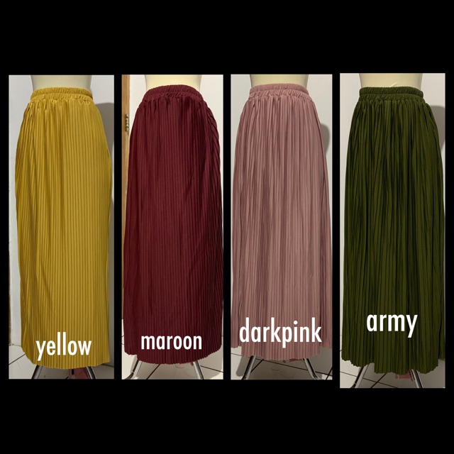 BD 357 - ROK PLISKET KECIL SEPAN CANTIK LURUS SLIM PANJANG FLARE SKIRT MAXI MUSLIM ABG POLOS MURAH