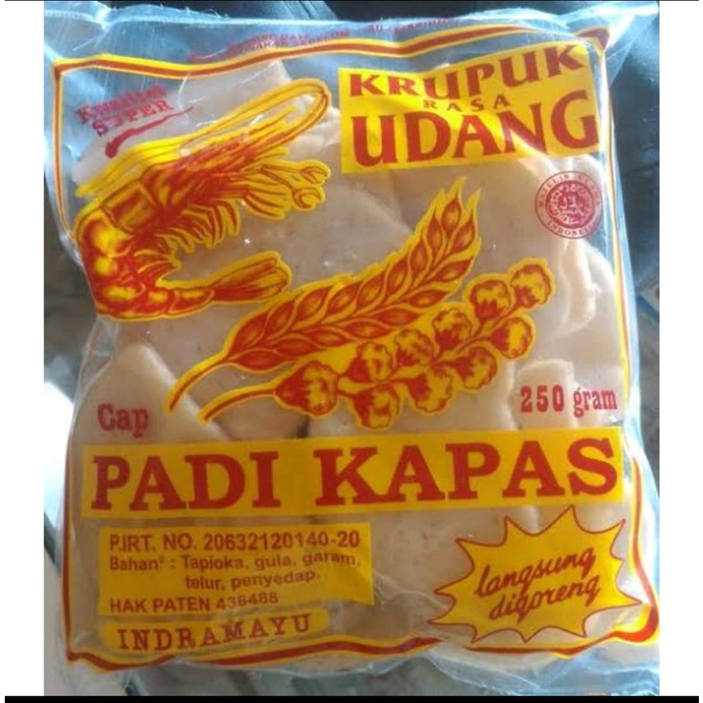 Kerupuk Udang padi kapas kemasan 250 gram asli indramayu termurah