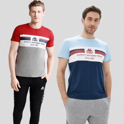 Kappa Colorblock Tee Baju Atasan Kaos Pria Branded