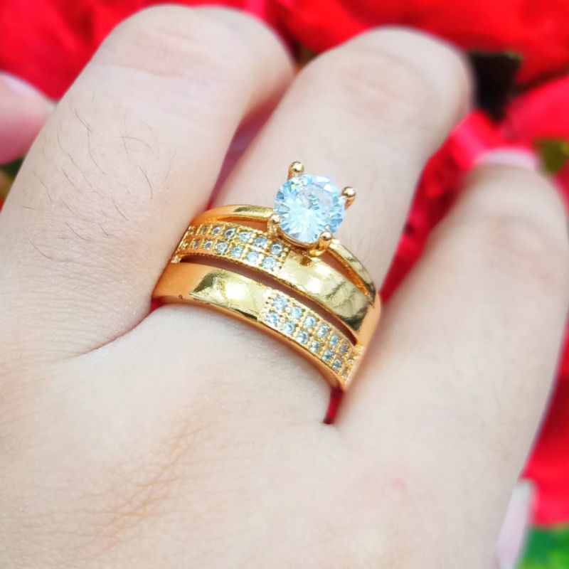 Cincin Xuping Permata Perhiasan Wanita Dewasa