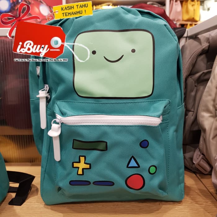 Miniso Cute Adventure Time BMO Beemo Tas Ransel Sekolah Green