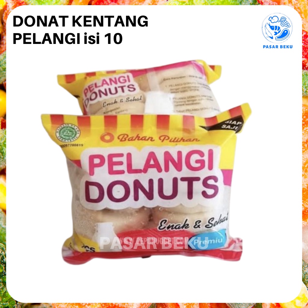 

(Khusus AREA SUMBAR) Donat Pelangi Donuts 500gr Isi 10 Pasar Beku Frozen Food Padang