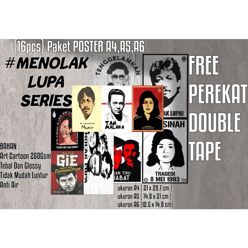 (16PCS) POSTER AKTIVIS MENOLAK LUPA SERIES PAKET