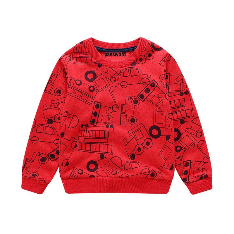 LittleAaron PASSWORD FULLPRINT CAR Setelan Sweater 1 - 7 Tahun Baju Anak Berkualitas