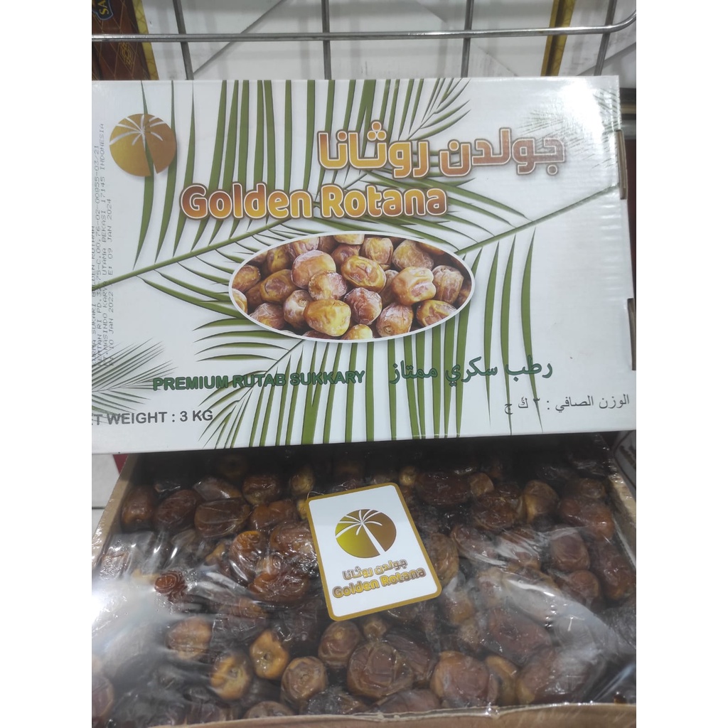 

Kurma Sukari PREMIUM SUPER Merk GOLDEN ROTANA 3 kg