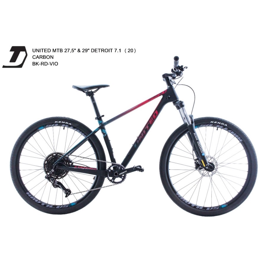 Sepeda Gunung MTB UNITED Detroit 7.1-12 Speed Carbon