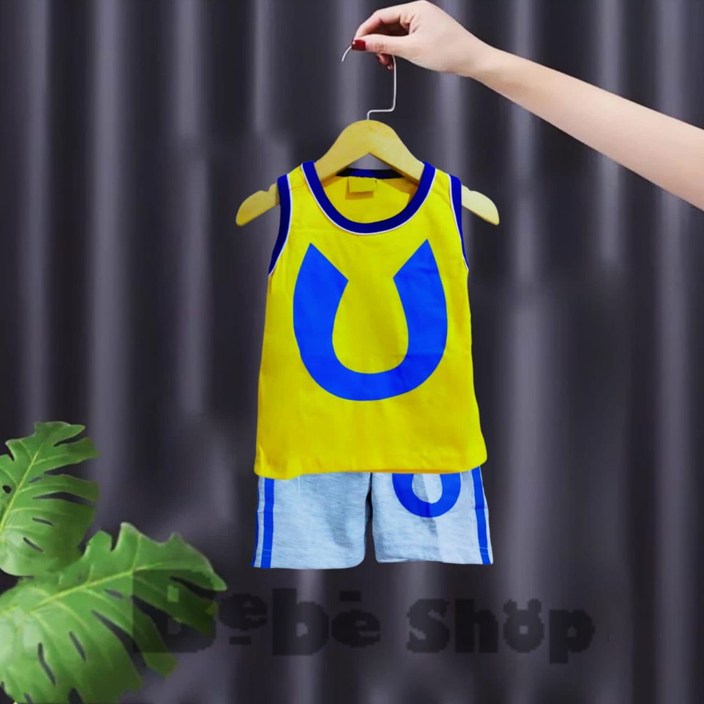 Setelan Baju Kaos Singlet Upin Ipin Anak Umur 1 - 10 Tahun Atasan Pakaian Anak Murah