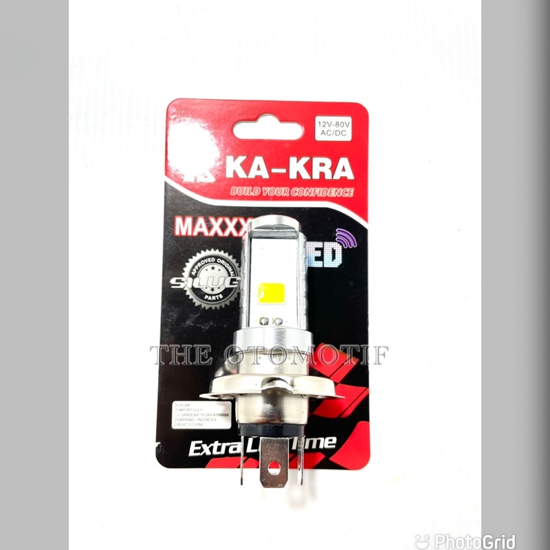 LAMPU BOHLAM DEPAN H4 8 LED NYALA WARNA PUTIH 2 SISI VIXION BYSON NINJA R RR COR 150 MX R1