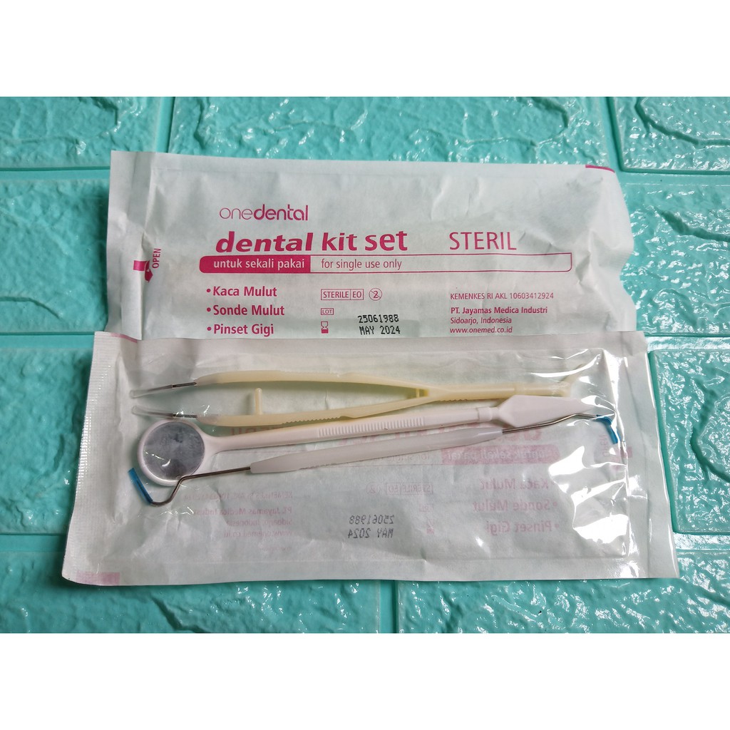 Dental Kit Disposable Paket Sonde Kaca Mulut Pinset