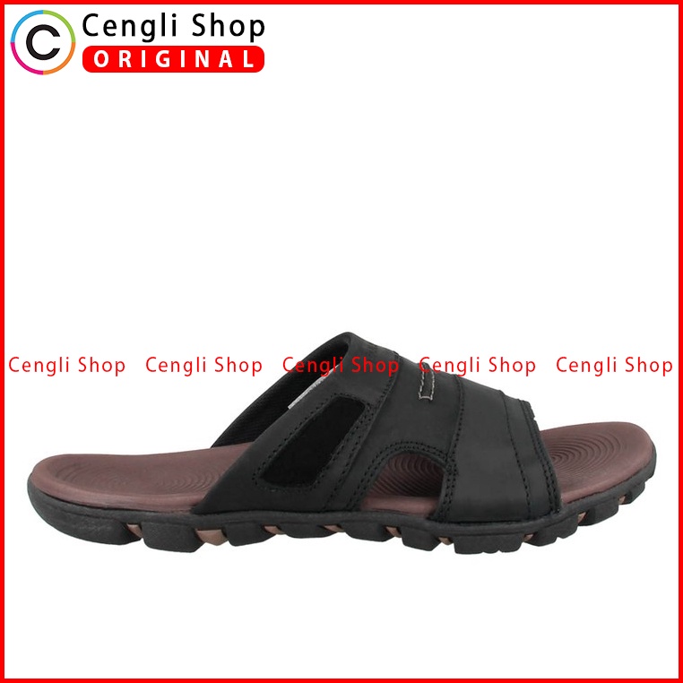 SANDAL SLIDE PAKALOLO PRIA ORIGINAL CASUAL KULIT ASLI HITAM PB35