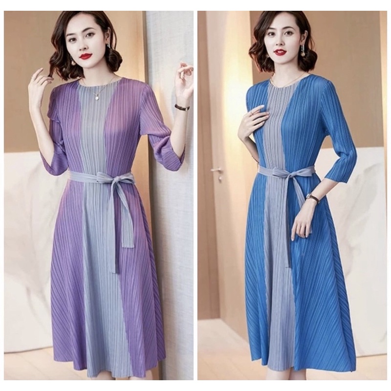 DRESS PLISKET IMPORT PREMIUM DRESS PLEATS DRESS PLEATED