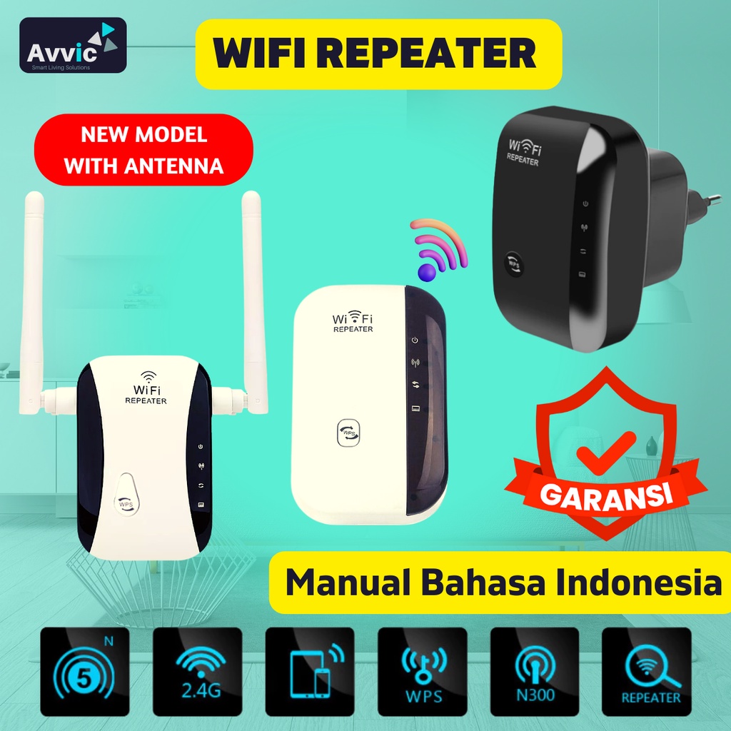 WiFi Repeater Extender 300 Mbps Penguat Sinyal Wifi Amplifier - Wireless Access Point