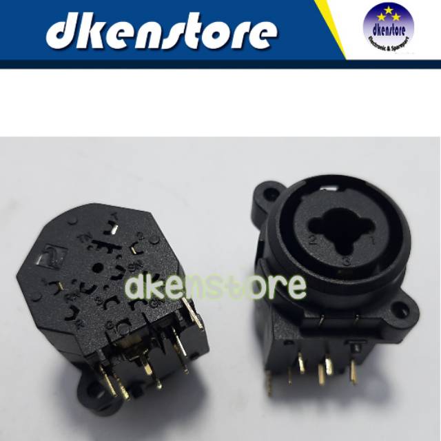 Soket double combo xlr canon female dan akai female untuk input mixer