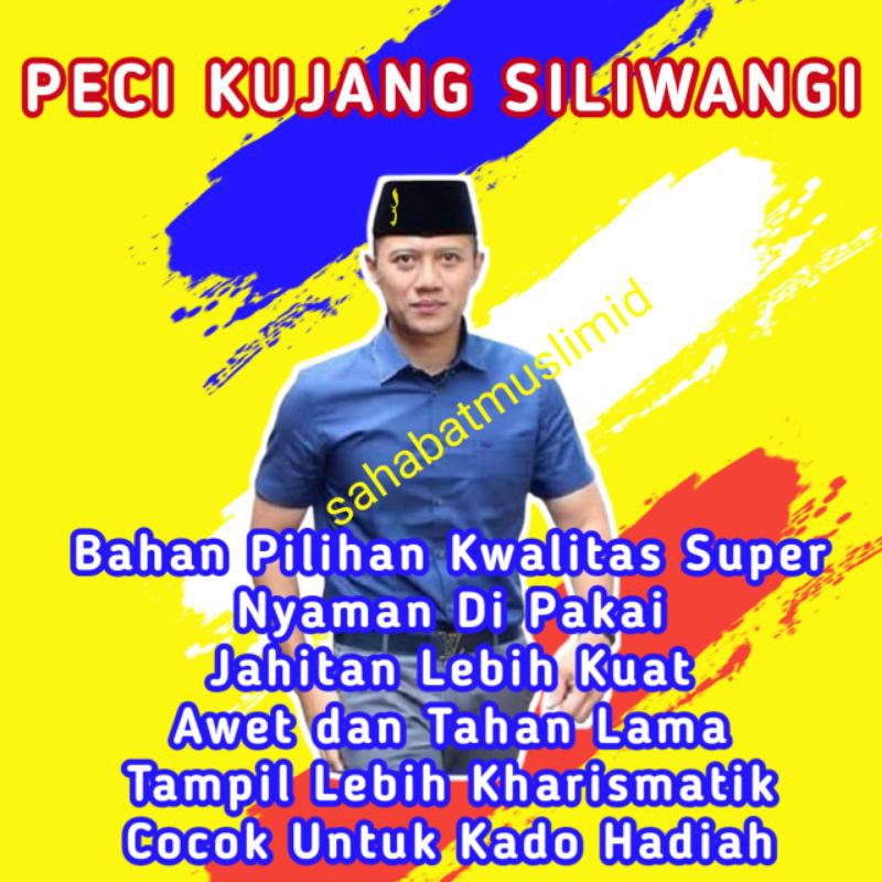 PECI KUJANG SILIWANGI SONGKOK KOPIAH BORDIR KUJANG SILIWANGI KUPIAH KUJANG PECI KUJANG KOPIAH SONKOK