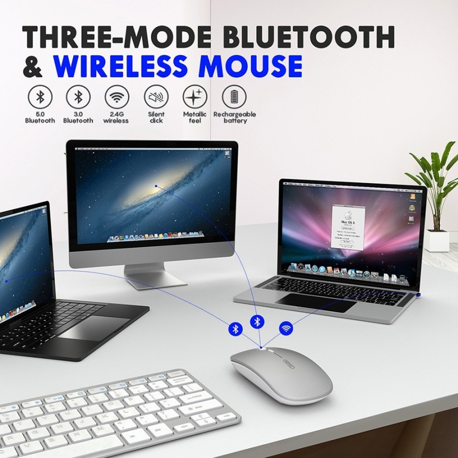 Mouse Bluetooth dan Wireless Z Fold 3, Mi Pad 5, Tab S6 &amp; Tab S7, Matepad 11 ( Samsung, Ipad, Xiaomi, Huawei )