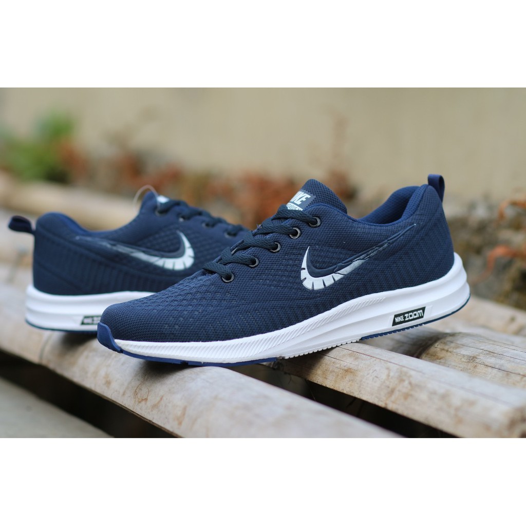 SEPATU nike ZOOM PEGASUS NAVY OLAHRAGA LARI RUNNING SPORT SNEAKERS CASUAL SEKOLAH KETS JOGGING