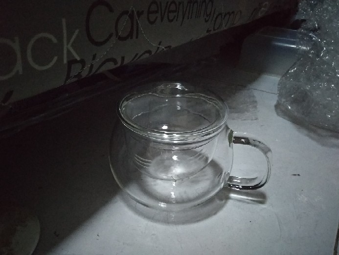 Gelas Cangkir Teh Saringan / Glass Infuser Tea Cup / Teko Teh Kaca 300 Ml